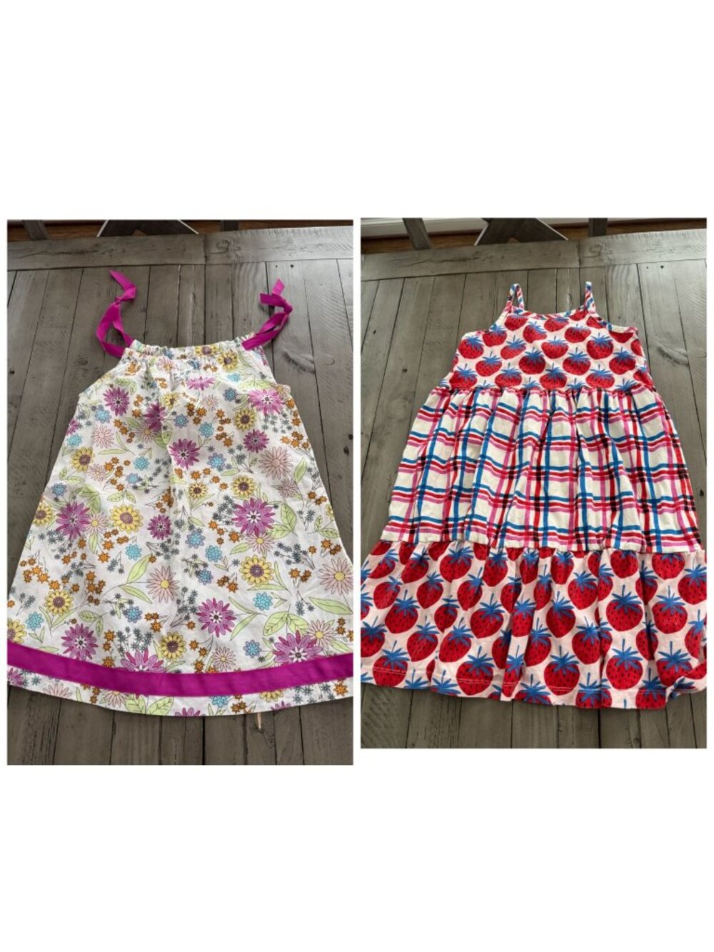 Hanna Andersson Size 4 / 6-7 Lot Bundle of 2 Kids Girls Printed Dresses